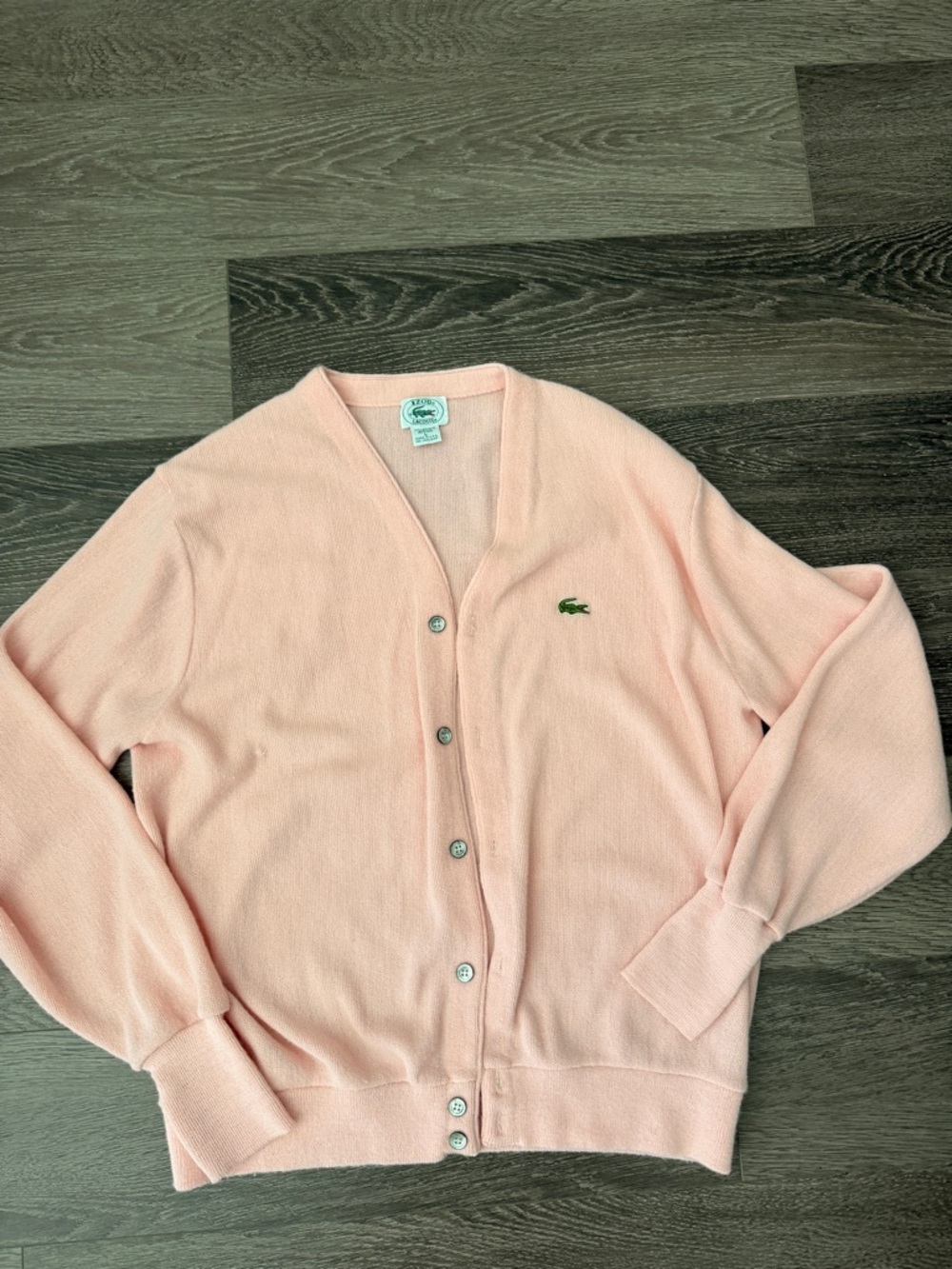 Lacoste Women's Light Pink V-Neck Button Cardigan